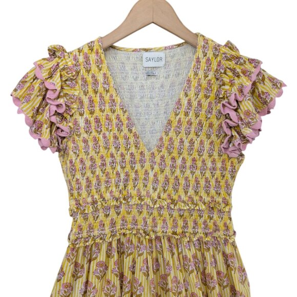 Yellow and Pink Floral Dress - Picture 3 of 12